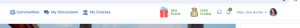 Dashboard top menu bar